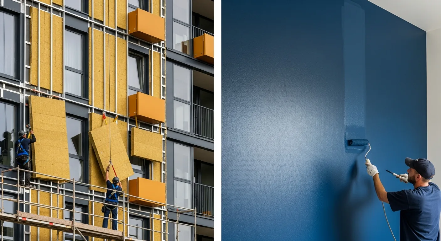 Vergleich WDVS-Fassadendämmung und ISORYX-Innenbeschichtung – Kosten und Effizienz